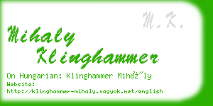 mihaly klinghammer business card
